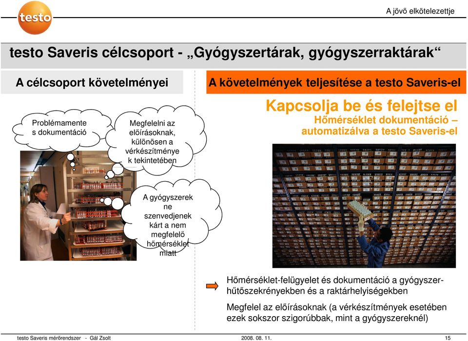 Saveris-el A gyógyszerek ne szenvedjenek kárt a nem megfelelő hőmérséklet miatt Hőmérséklet-felügyelet és dokumentáció a gyógyszerhűtőszekrényekben és a