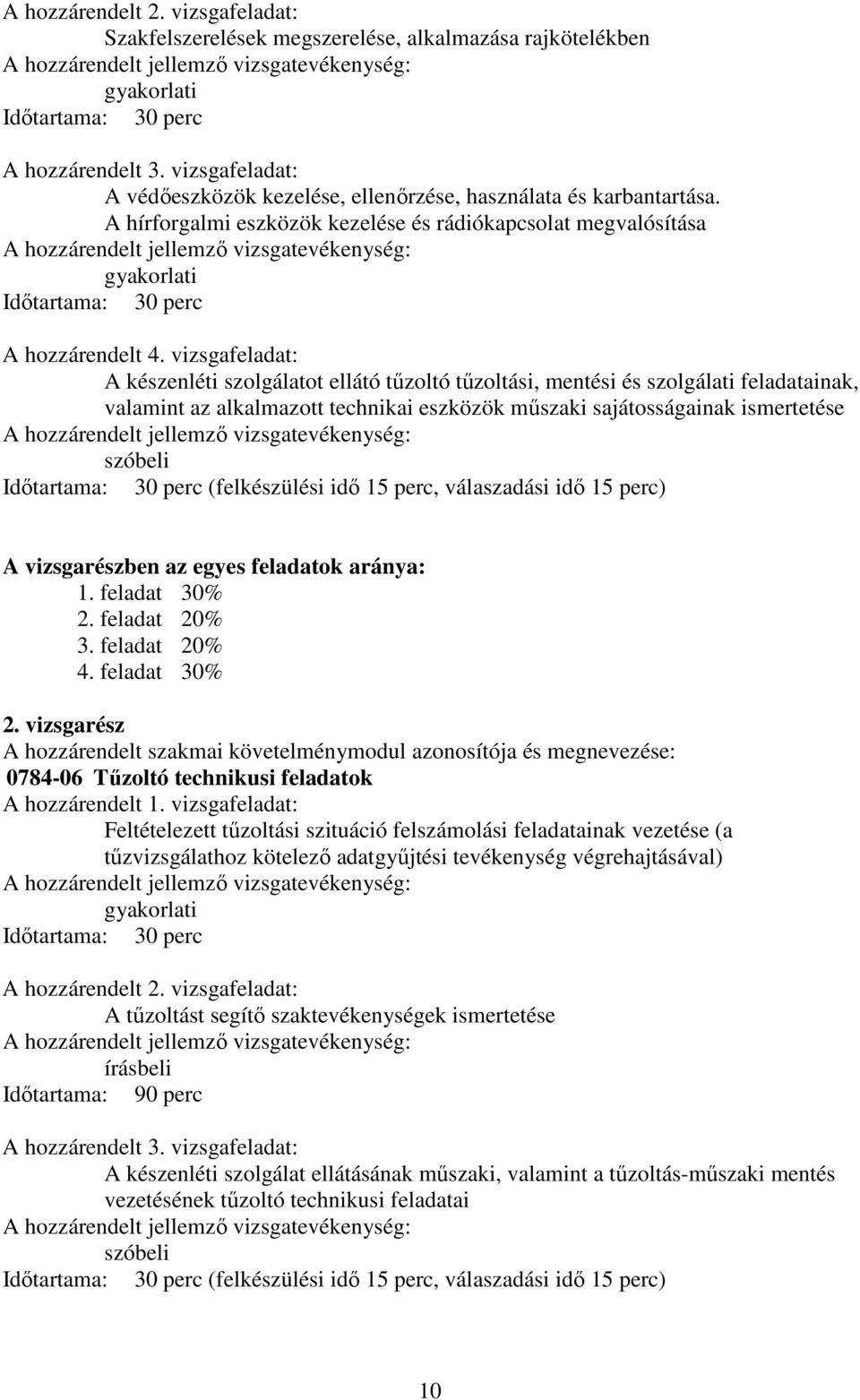 hírforgalmi eszközök kezelése és rádiókapcsolat megvalósítása hozzárendelt jellemző vizsgatevékenység: gyakorlati Időtartama: 30 perc hozzárendelt 4.