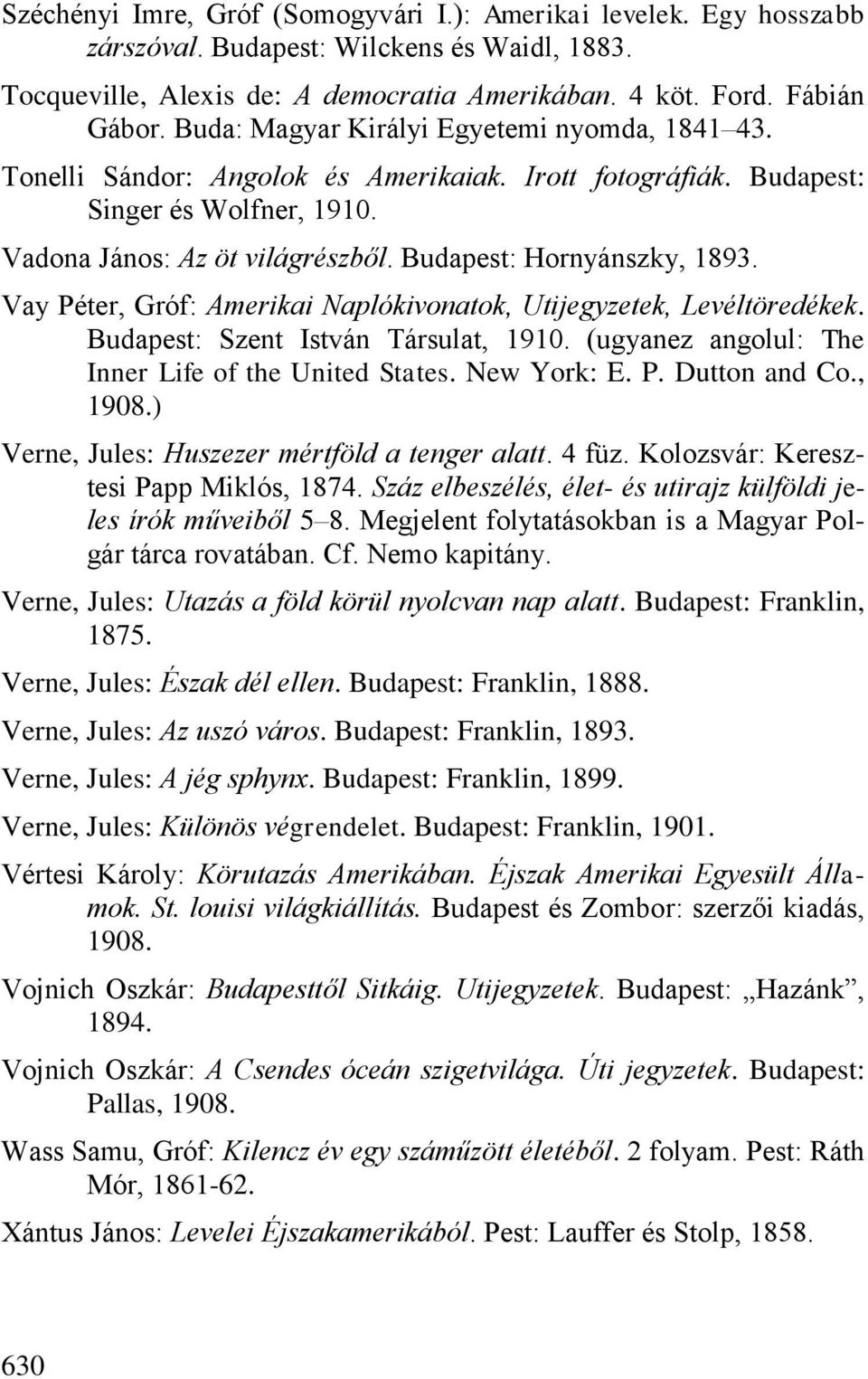 Budapest: Hornyánszky, 1893. Vay Péter, Gróf: Amerikai Naplókivonatok, Utijegyzetek, Levéltöredékek. Budapest: Szent István Társulat, 1910. (ugyanez angolul: The Inner Life of the United States.