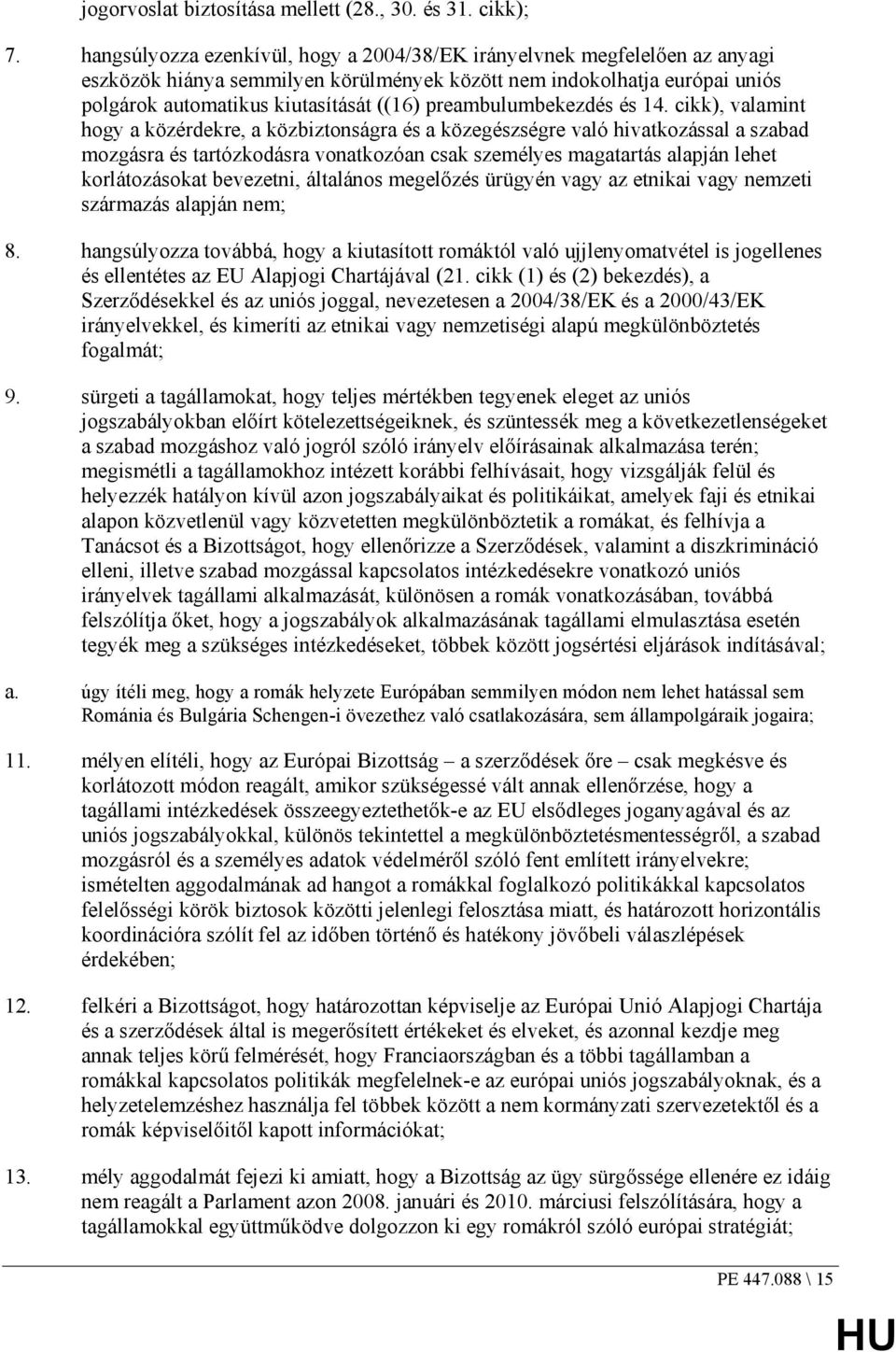 preambulumbekezdés és 14.