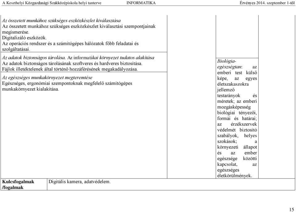 Az informatikai környezet tudatos alakítása Az adatok biztonságos tárolásának szoftveres és hardveres biztosítása. Fájlok illetéktelenek által történő hozzáférésének megakadályozása.