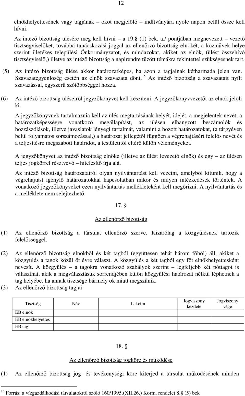 / pontjában megnevezett vezetı tisztségviselıket, továbbá tanácskozási joggal az ellenırzı bizottság elnökét, a közmővek helye szerint illetékes települési Önkormányzatot, és mindazokat, akiket az
