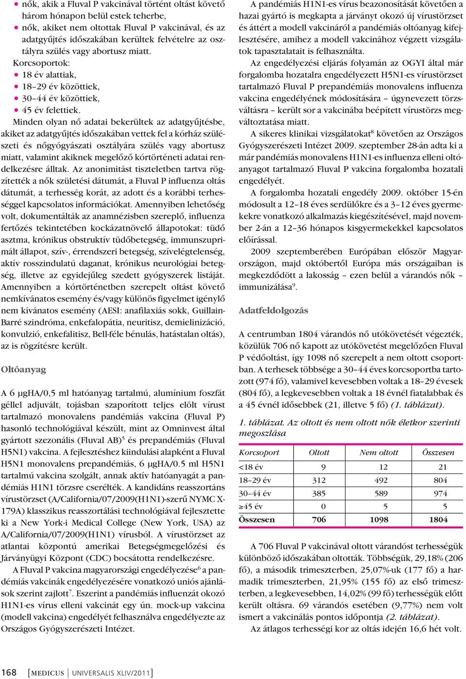 Minden olyan nô adatai bekerültek az adatgyûjtésbe, akiket az adatgyûjtés idôszakában vettek fel a kórház szülé - szeti és nôgyógyászati osztályára szülés vagy abortusz miatt, valamint akiknek
