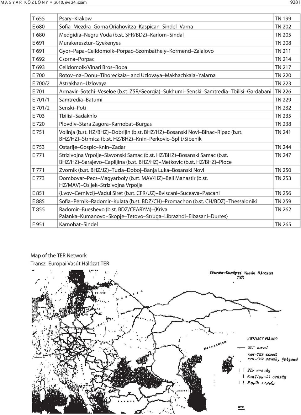 TN 217 E 700 Rotov na Donu Tihoreckaia and Uzlovaya Makhachkala Yalarna TN 220 E 700/2 Astr