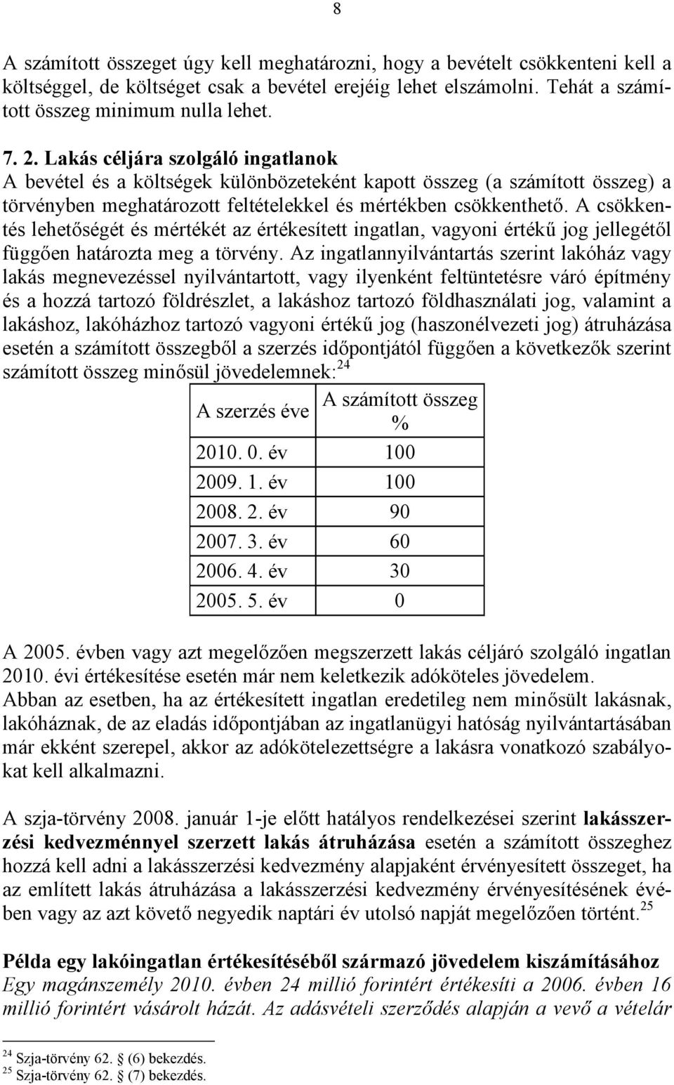 A csökkentés lehetőségét és mértékét az értékesített ingatlan, vagyoni értékű jog jellegétől függően határozta meg a törvény.