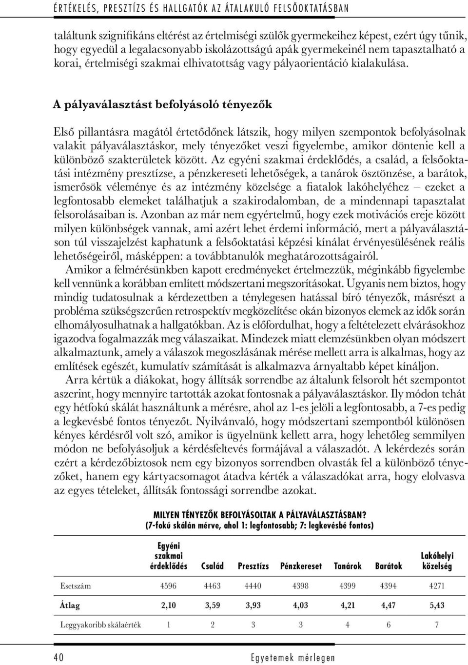 A pályaválasztást befolyásoló tényezők Első pillantásra magától értetődőnek látszik, hogy milyen szempontok befolyásolnak valakit pályaválasztáskor, mely tényezőket veszi figyelembe, amikor döntenie