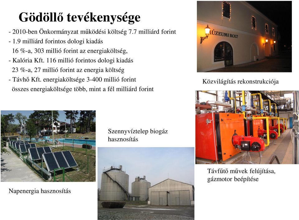 116 millió forintos dologi kiadás 23 %-a, 27 millió forint az energia költség - Távhő Kft.
