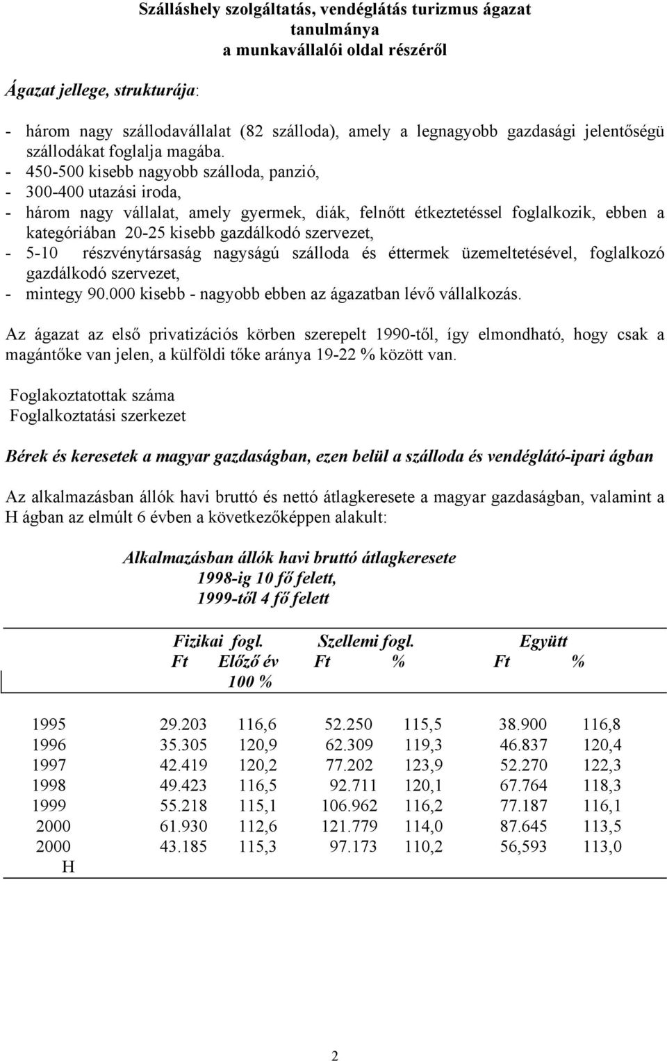 - 450-500 kisebb nagyobb szálloda, panzió, - 300-400 utazási iroda, - három nagy vállalat, amely gyermek, diák, felnőtt étkeztetéssel foglalkozik, ebben a kategóriában 20-25 kisebb gazdálkodó