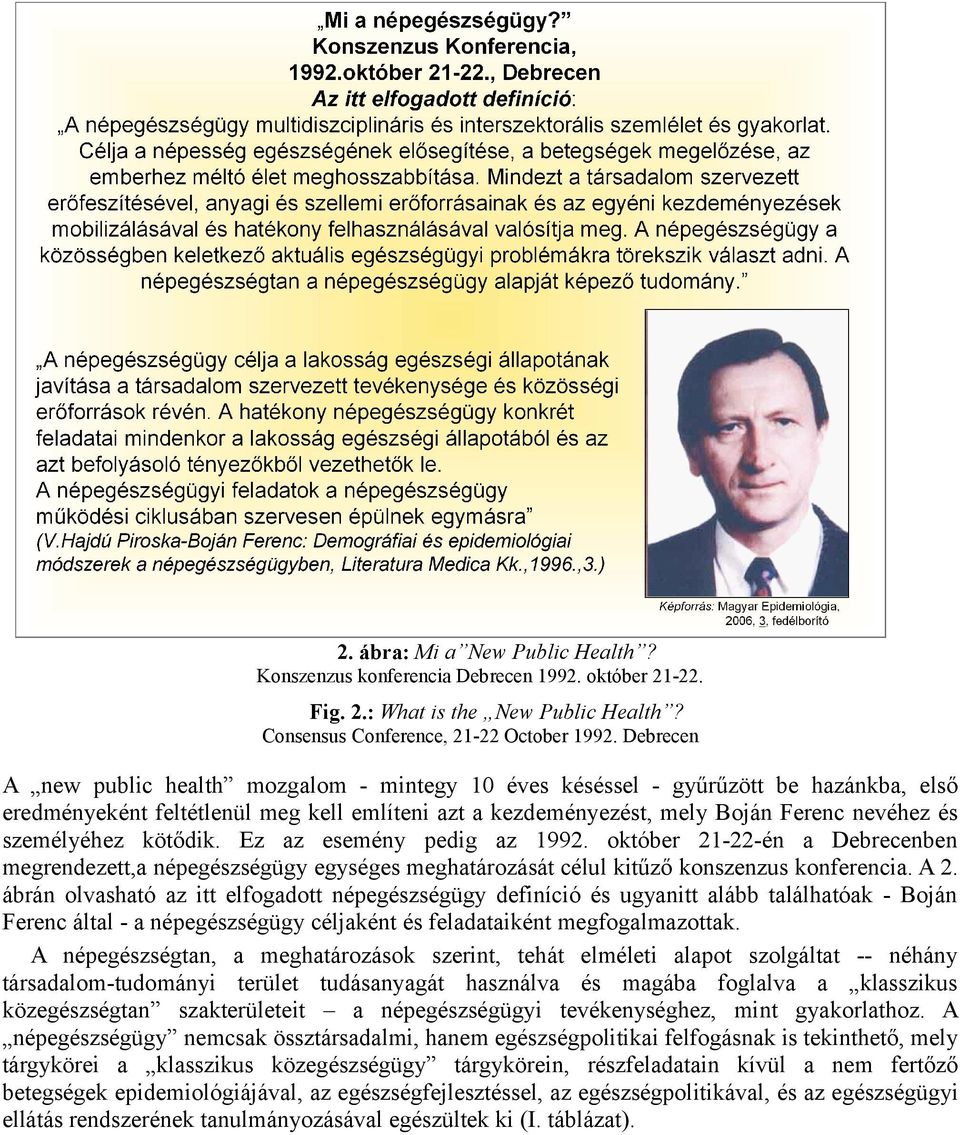 személyéhez kötődik. Ez az esemény pedig az 1992. október 21-22-én a Debrecenben megrendezett,a népegészségügy egységes meghatározását célul kitűző konszenzus konferencia. A 2.