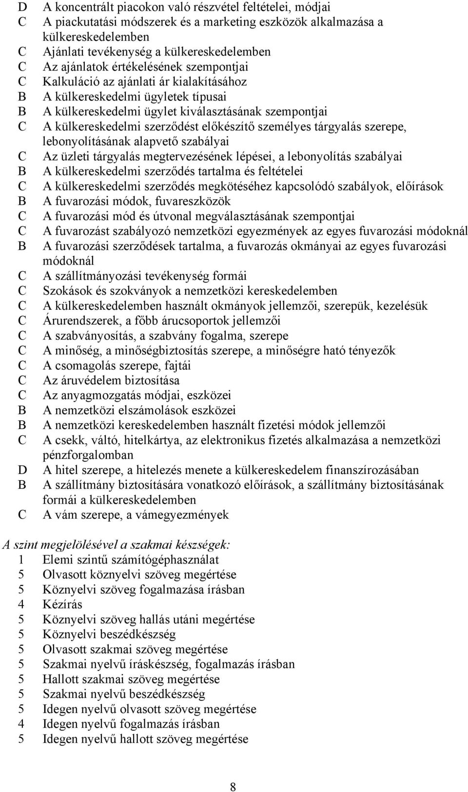 személyes tárgyalás szerepe, lebonyolításának alapvető szabályai Az üzleti tárgyalás megtervezésének lépései, a lebonyolítás szabályai A külkereskedelmi szerződés tartalma és feltételei A