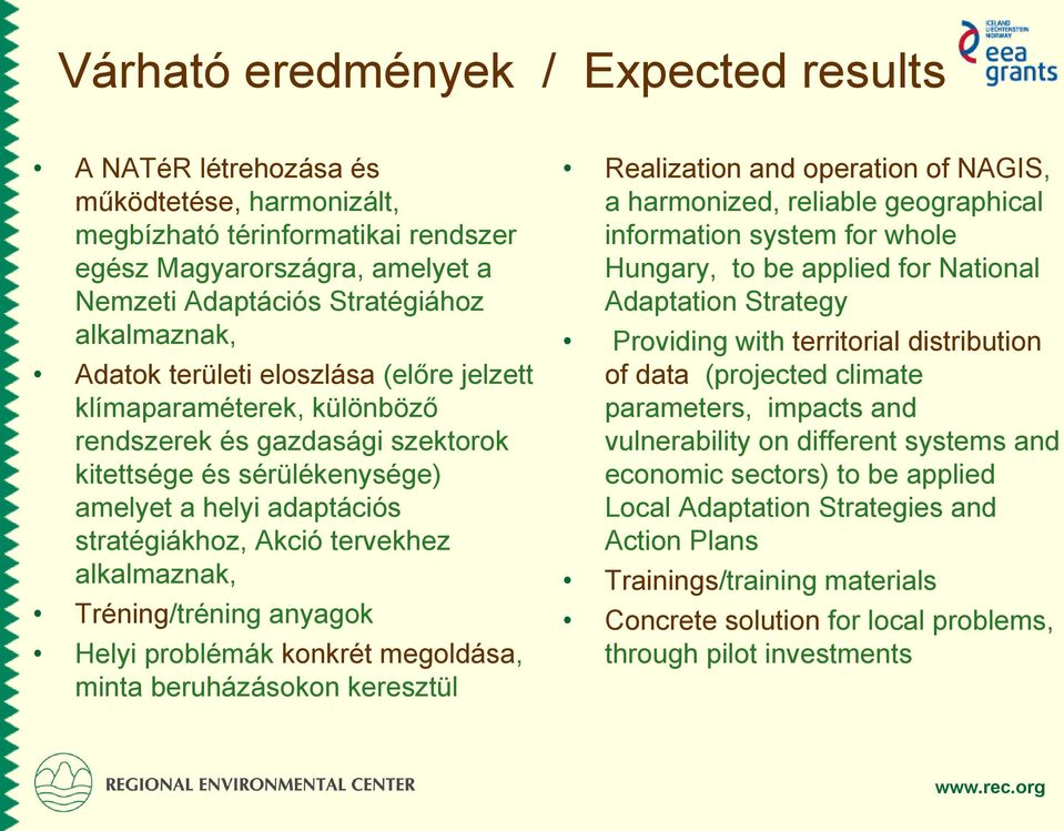 alkalmaznak, Tréning/tréning anyagok Helyi problémák konkrét megoldása, minta beruházásokon keresztül Realization and operation of NAGIS, a harmonized, reliable geographical information system for