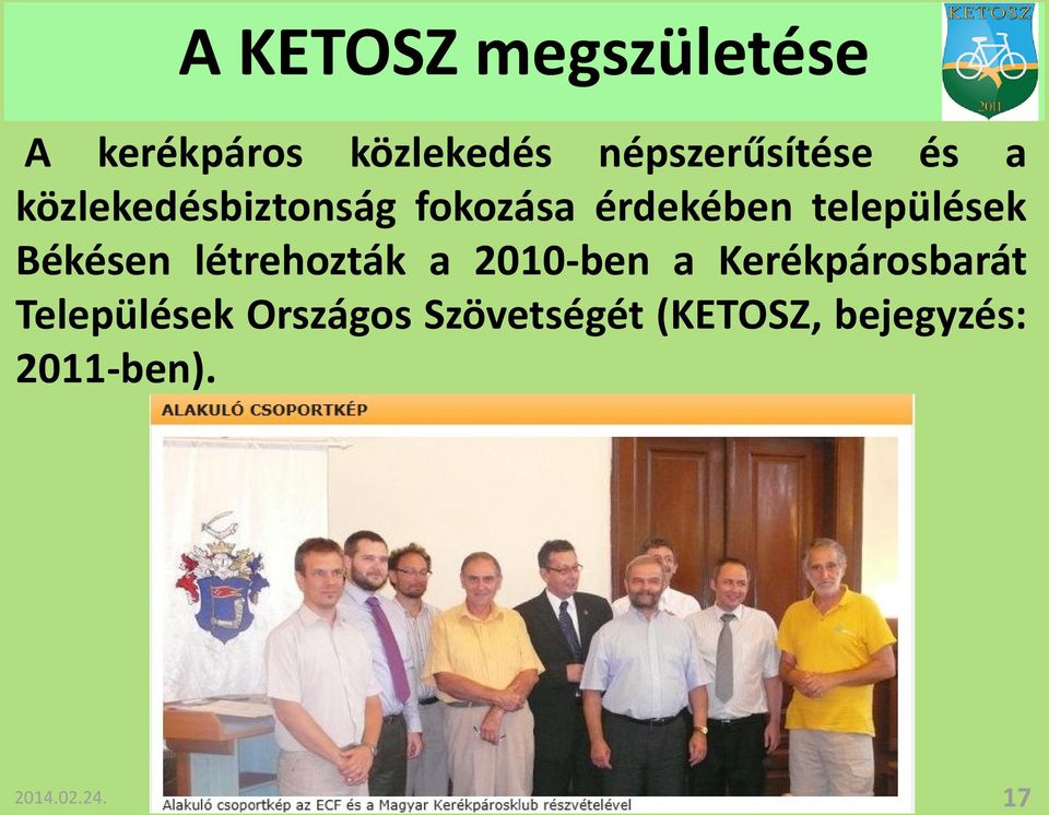 Békésen létrehozták a 2010-ben a Kerékpárosbarát Települések