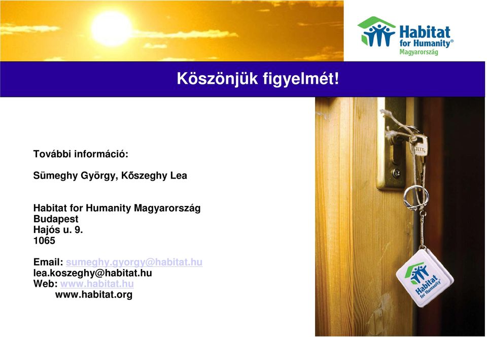 Habitat for Humanity Magyarország Budapest Hajós u. 9.