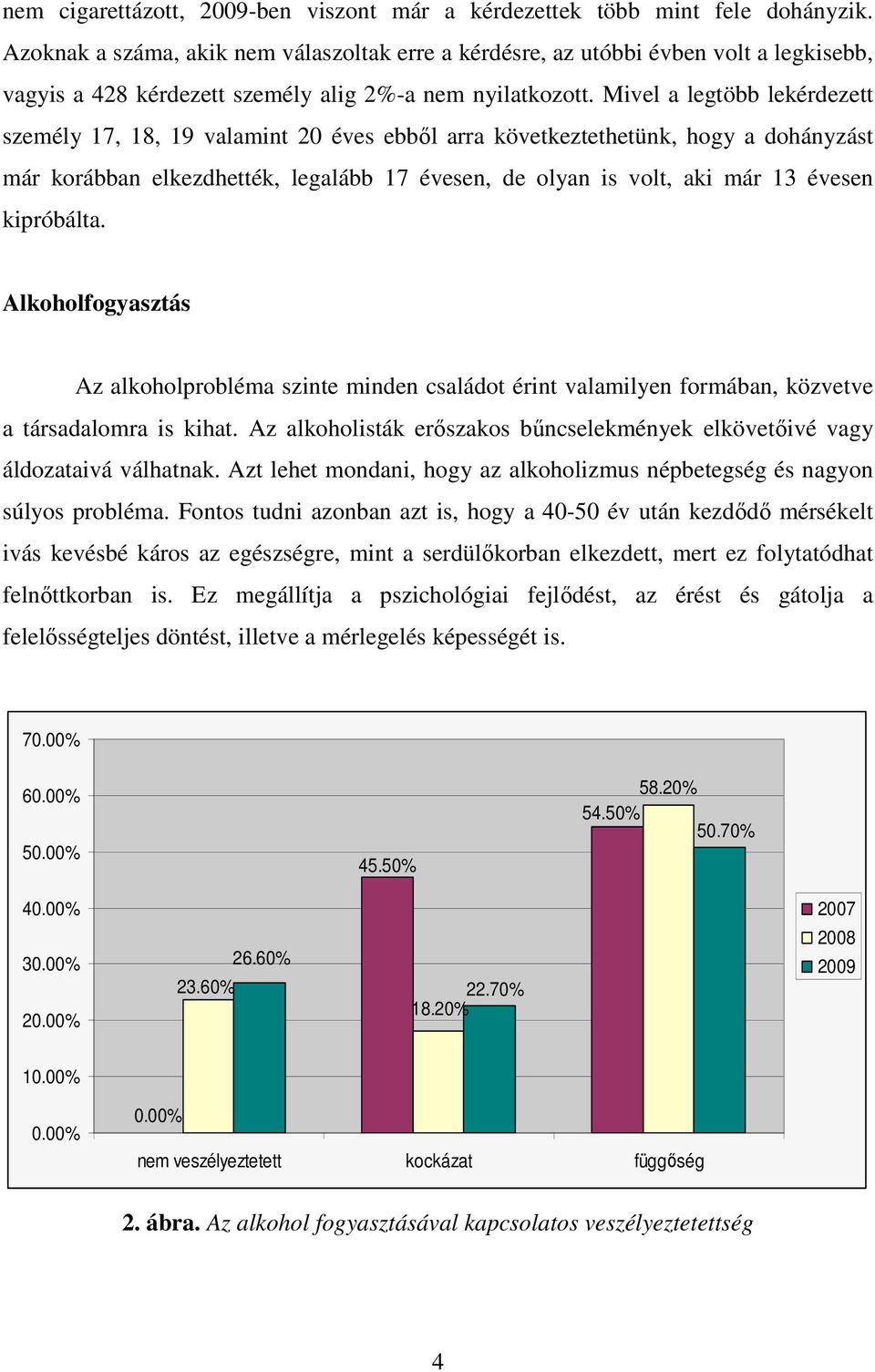 Mivel a legtöbb lekérdezett személy 17, 18, 19 valamint 20 éves ebbıl arra következtethetünk, hogy a dohányzást már korábban elkezdhették, legalább 17 évesen, de olyan is volt, aki már 13 évesen