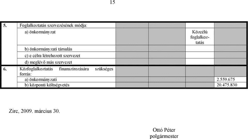 önkormányzati társulás c) e célra létrehozott szervezet d) meglévő más szervezet