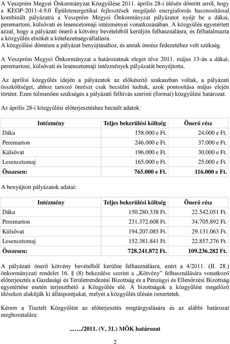 intézményei vonatkozásában.