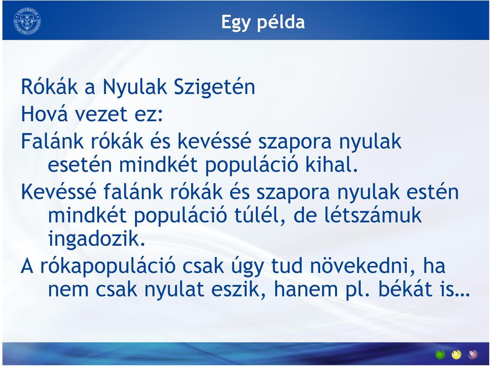 Kevéssé falánk rókák és szapora nyulak estén mindkét populáció túlél, de