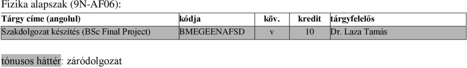 Project) BMEGEENAFSD v 10 Dr.