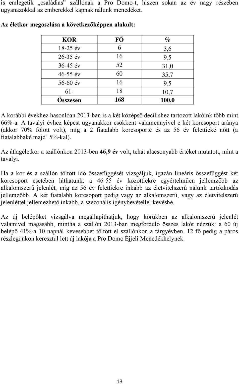 2013-ban is a két középső decilishez tartozott lakóink több mint 66%-a.