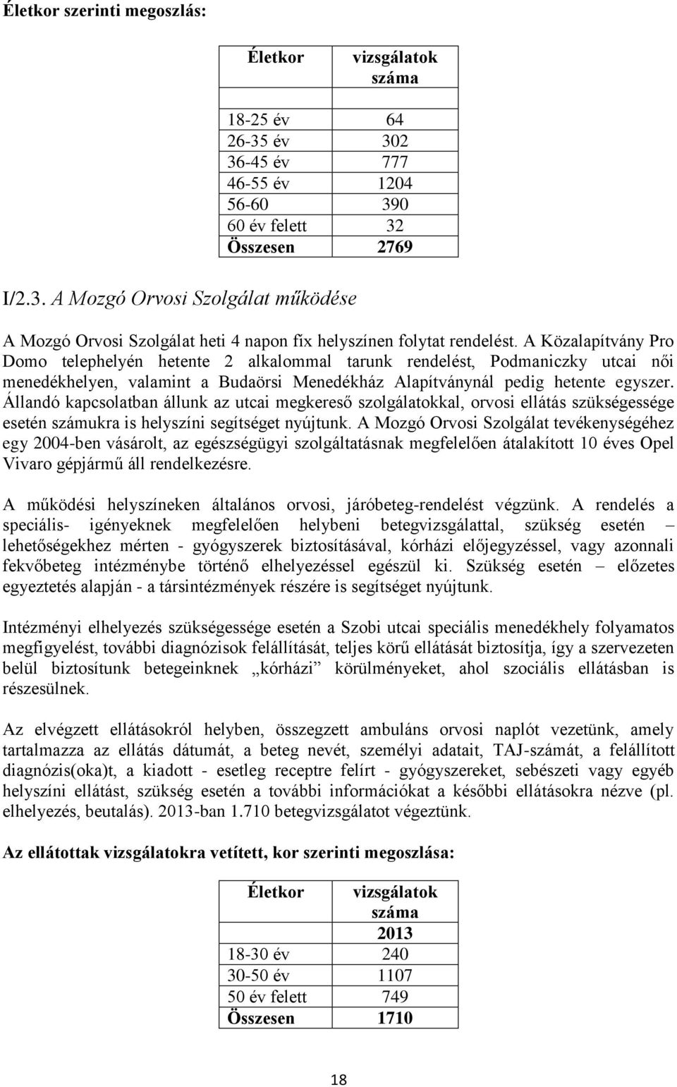 Állandó kapcsolatban állunk az utcai megkereső szolgálatokkal, orvosi ellátás szükségessége esetén számukra is helyszíni segítséget nyújtunk.