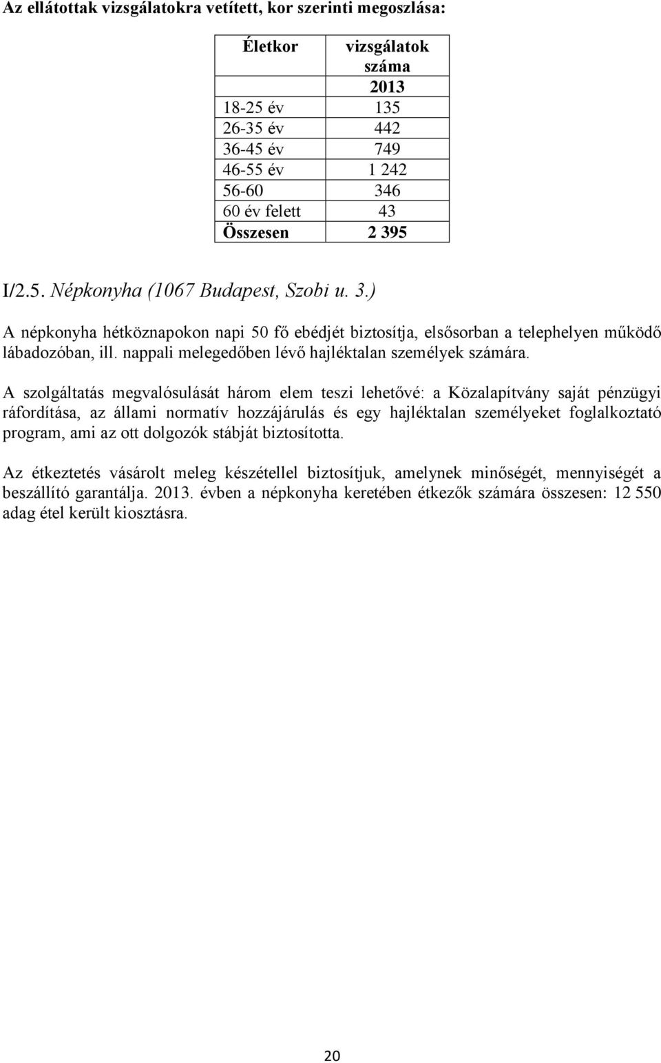 A szolgáltatás megvalósulását három elem teszi lehetővé: a Közalapítvány saját pénzügyi ráfordítása, az állami normatív hozzájárulás és egy hajléktalan személyeket foglalkoztató program, ami az ott