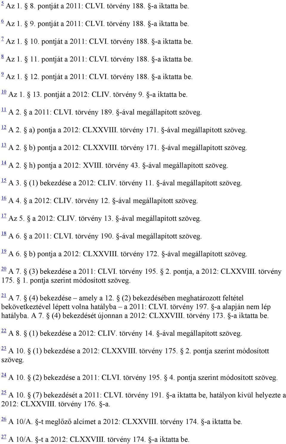 -ával megállapított szöveg. 12 A 2. a) pontja a 2012: CLXXVIII. törvény 171. -ával megállapított szöveg. 13 A 2. b) pontja a 2012: CLXXVIII. törvény 171. -ával megállapított szöveg. 14 A 2.