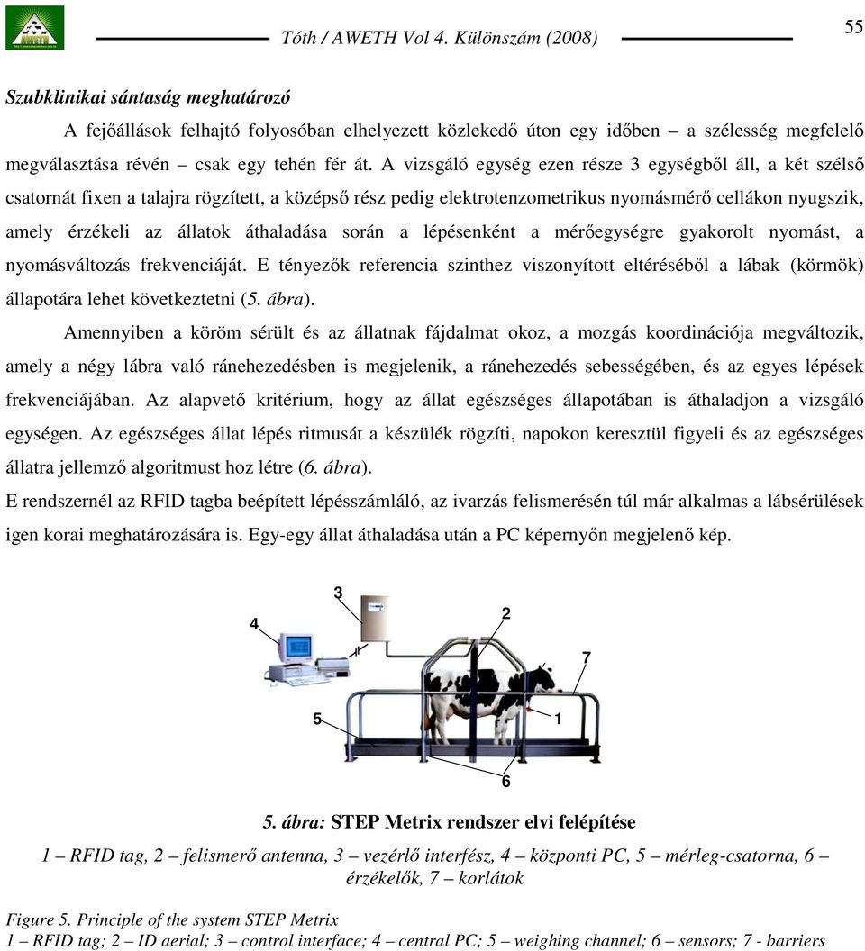 áthaladása során a lépésenként a mérıegységre gyakorolt nyomást, a nyomásváltozás frekvenciáját.