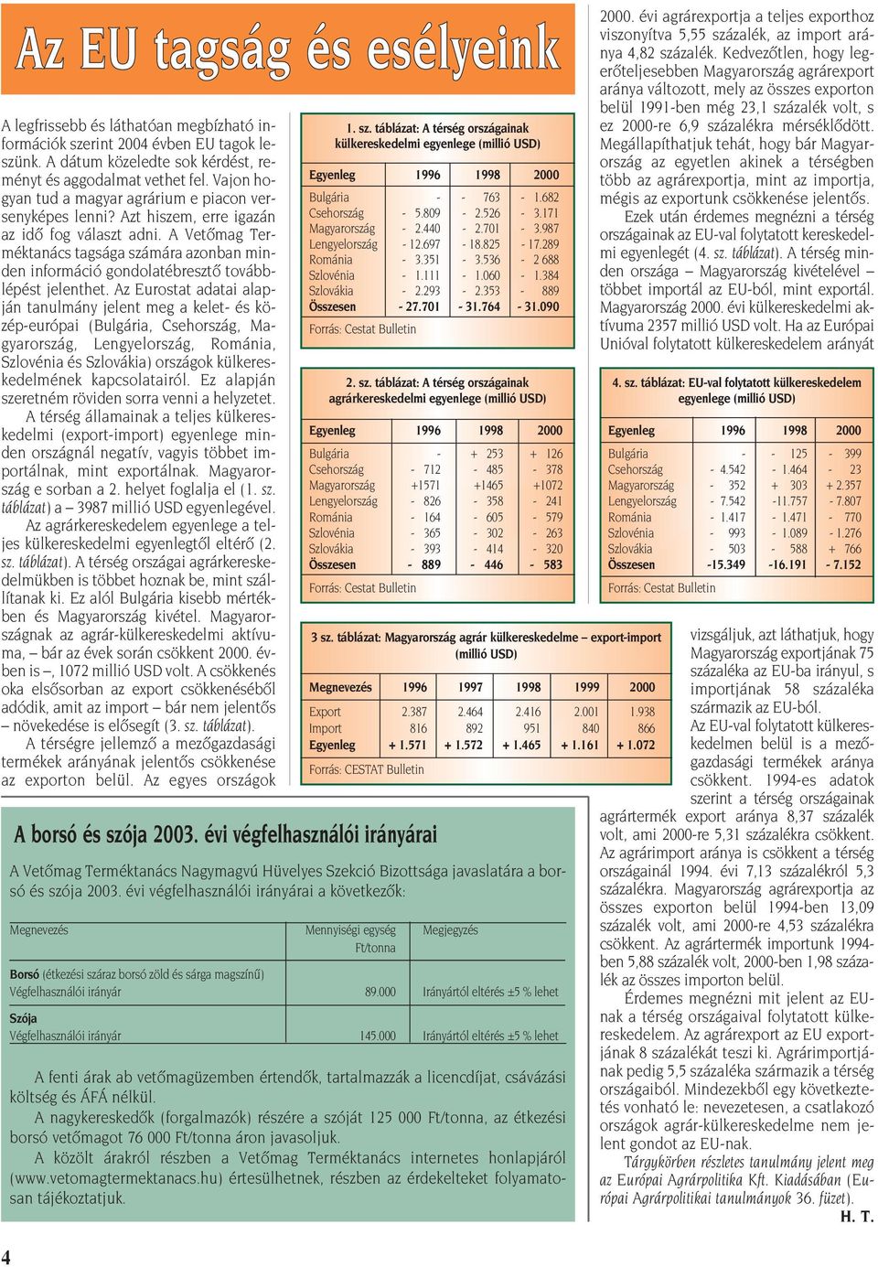 A Vetômag Terméktanács tagsága számára azonban minden információ gondolatébresztô továbblépést jelenthet.
