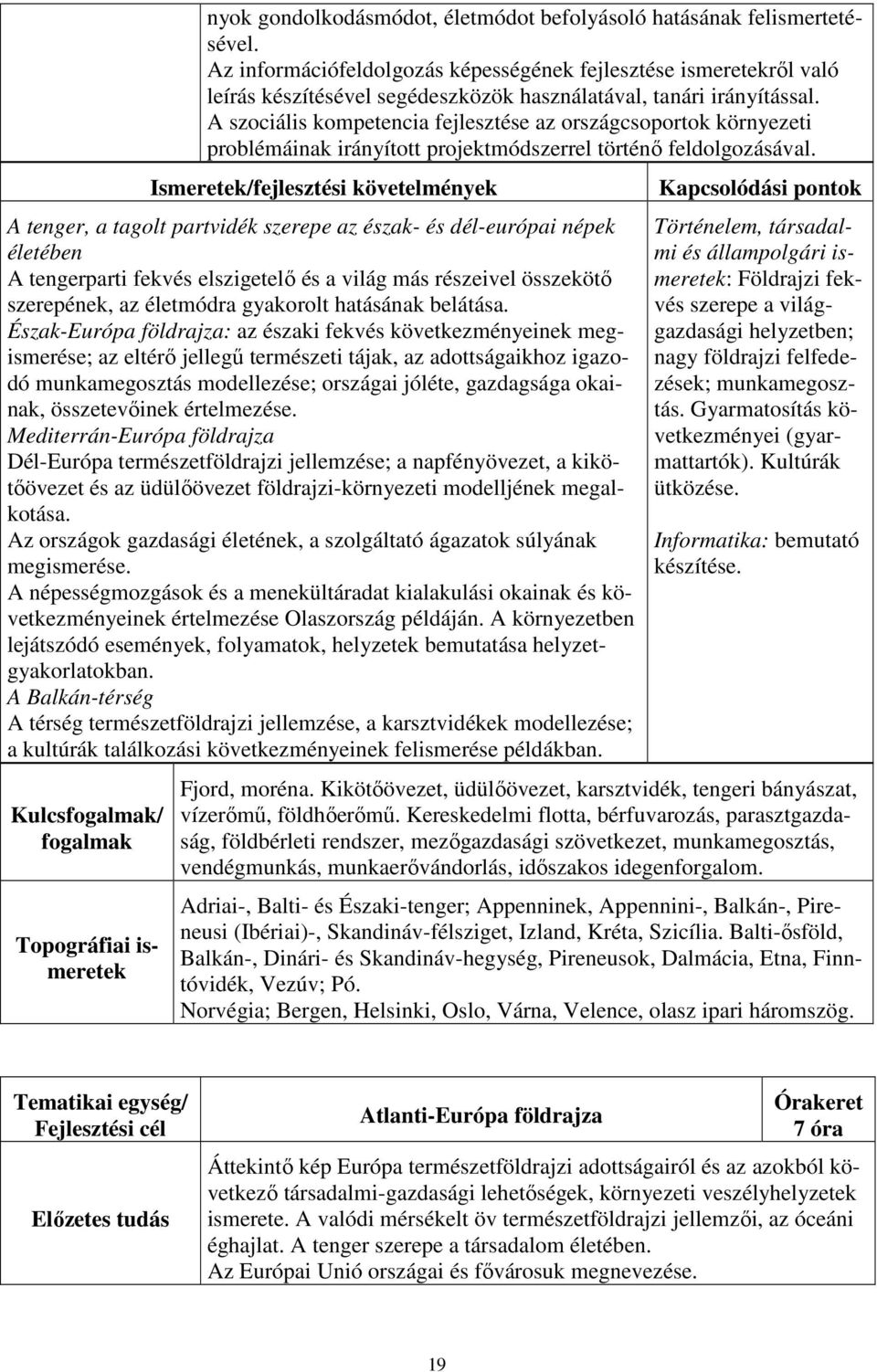 A szociális kompetencia fejlesztése az országcsoportok környezeti problémáinak irányított projektmódszerrel történő feldolgozásával.