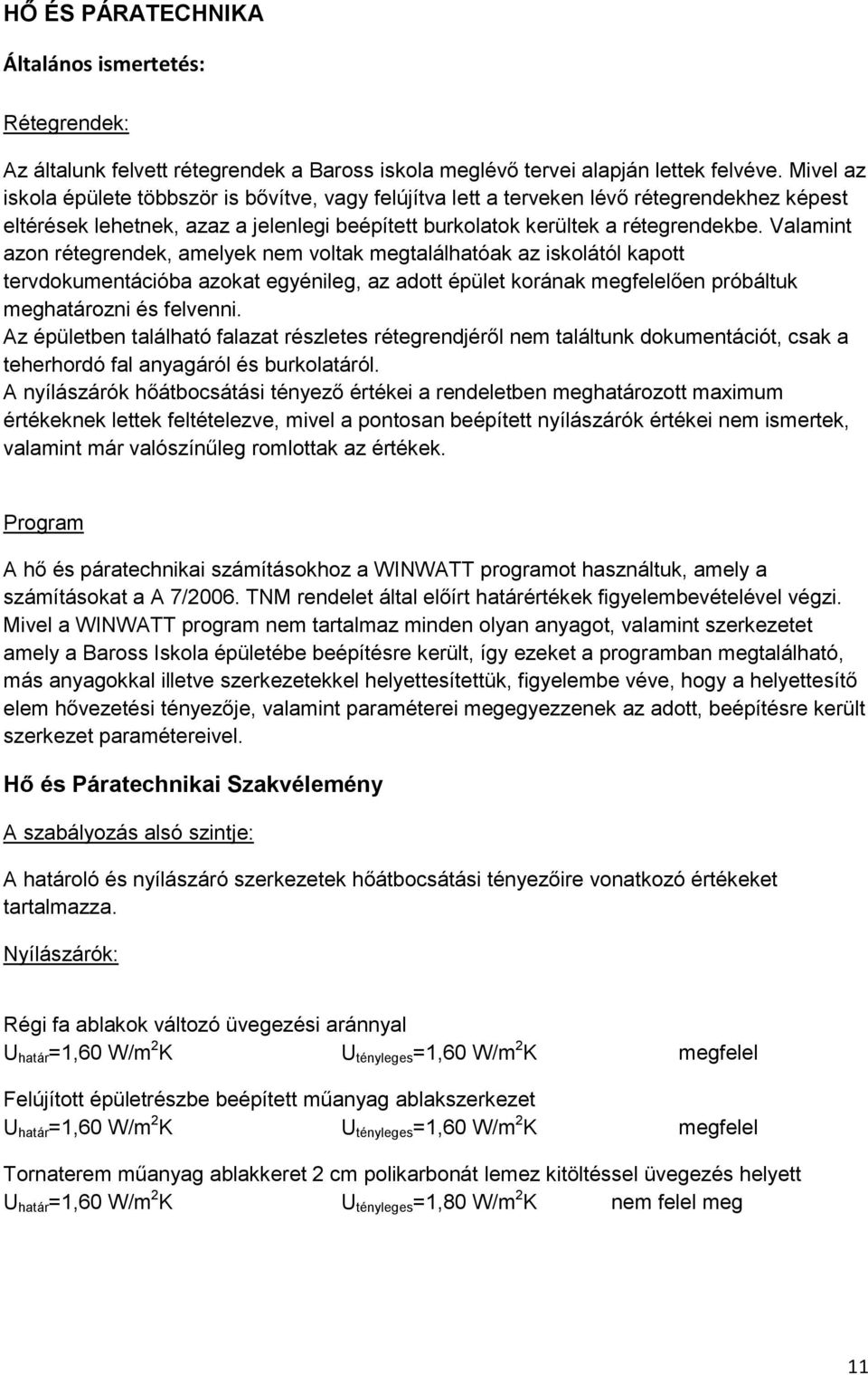 Valamint azon rétegrendek, amelyek nem voltak megtalálhatóak az iskolától kapott tervdokumentációba azokat egyénileg, az adott épület korának megfelelően próbáltuk meghatározni és felvenni.