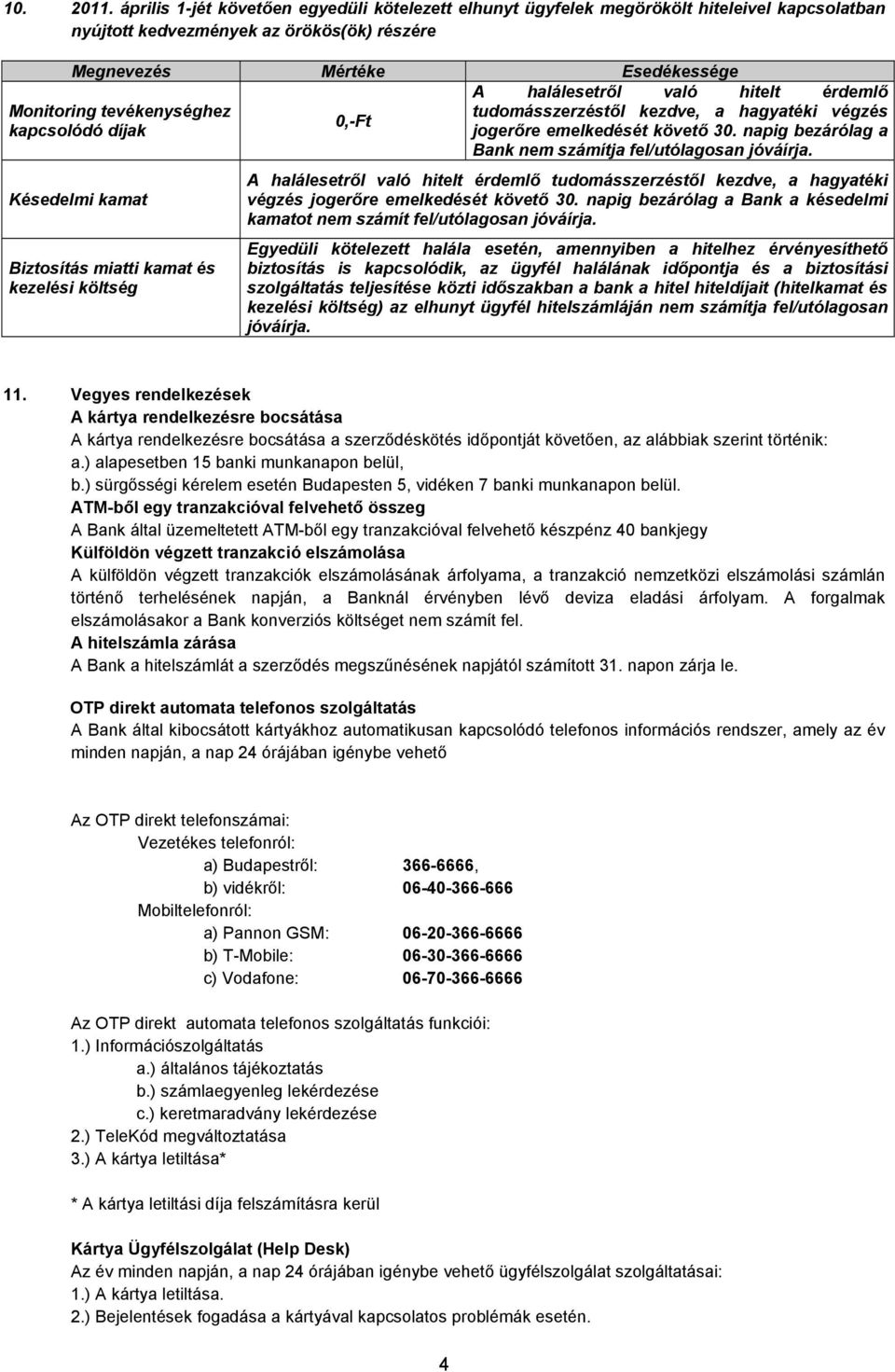 kapcsolódó díjak Késedelmi kamat Biztosítás miatti kamat és kezelési költség 0,-Ft A halálesetről való hitelt érdemlő tudomásszerzéstől kezdve, a hagyatéki végzés jogerőre emelkedését követő 30.