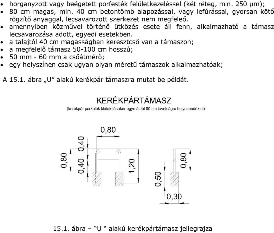 amennyiben közművel történő ütközés esete áll fenn, alkalmazható a támasz lecsavarozása adott, egyedi esetekben.