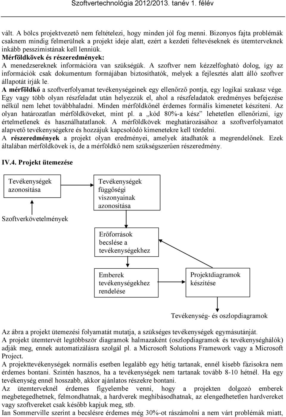 Mérföldkövek és részeredmények: A menedzsereknek információra van szükségük.
