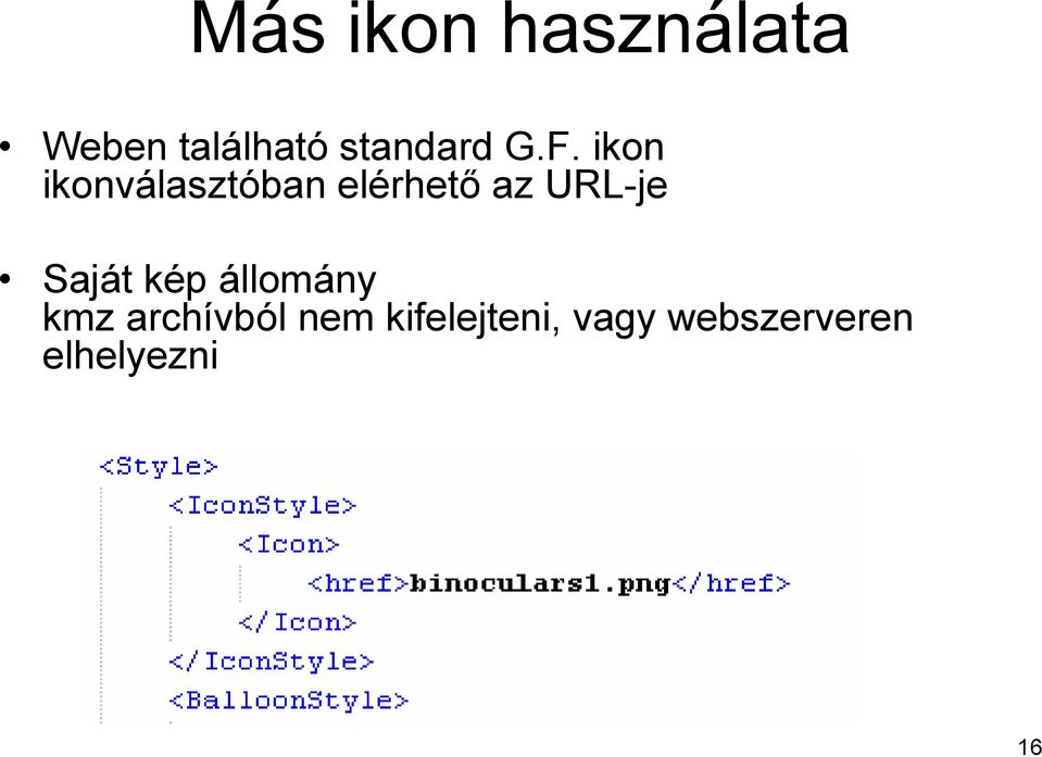 ikon ikonválasztóban elérhető az URL-je