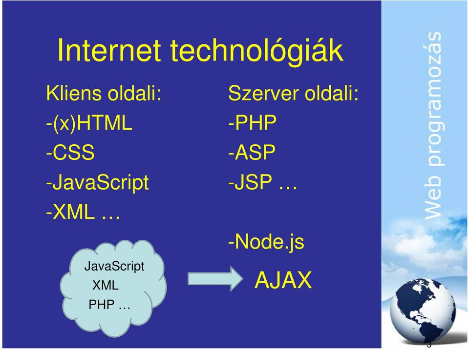 -XML JavaScript XML PHP Szerver