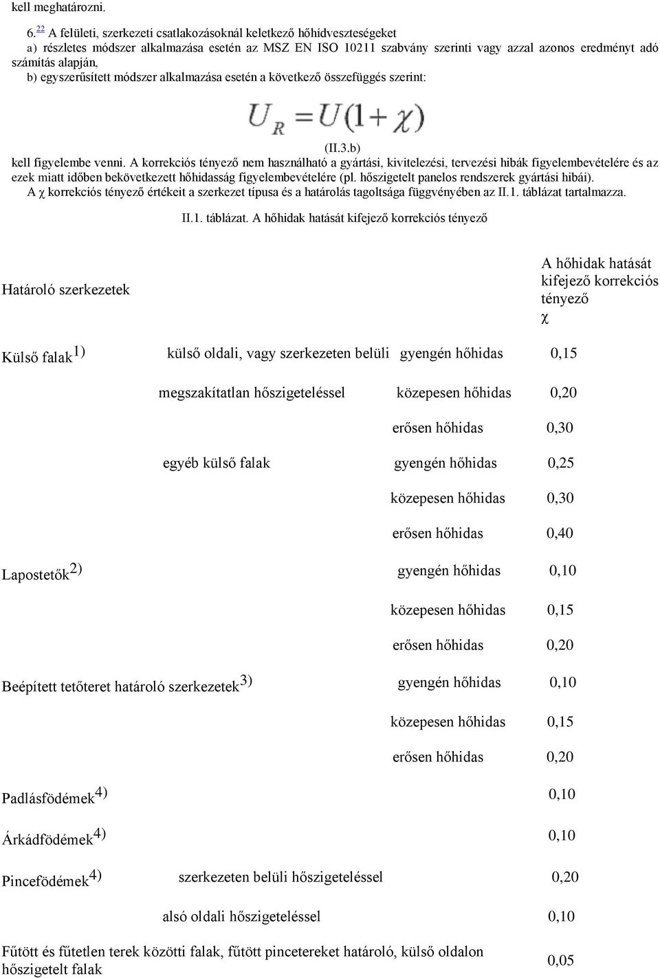 b) egyszerűsített módszer alkalmazása esetén a következő összefüggés szerint: (II.3.b) kell figyelembe venni.