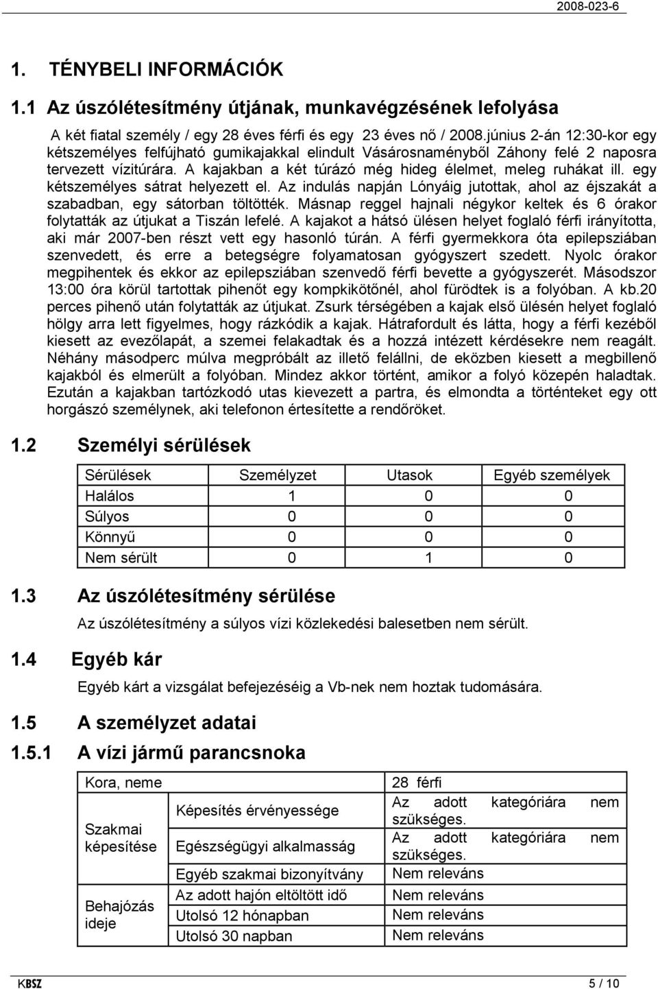 egy kétszemélyes sátrat helyezett el. Az indulás napján Lónyáig jutottak, ahol az éjszakát a szabadban, egy sátorban töltötték.