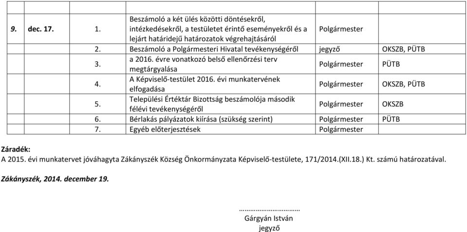 Települési Értéktár Bizottság beszámolója második félévi tevékenységéről OKSZB 6.