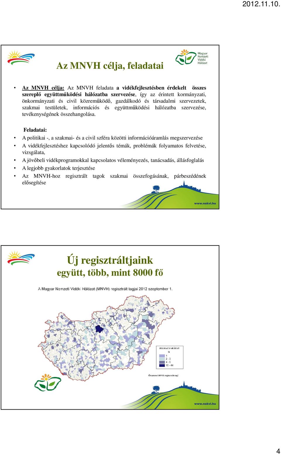 Feladatai: A politikai -, a szakmai- és a civil szféra közötti információáramlás megszervezése A vidékfejlesztéshez kapcsolódó jelentős témák, problémák folyamatos felvetése, vizsgálata, A