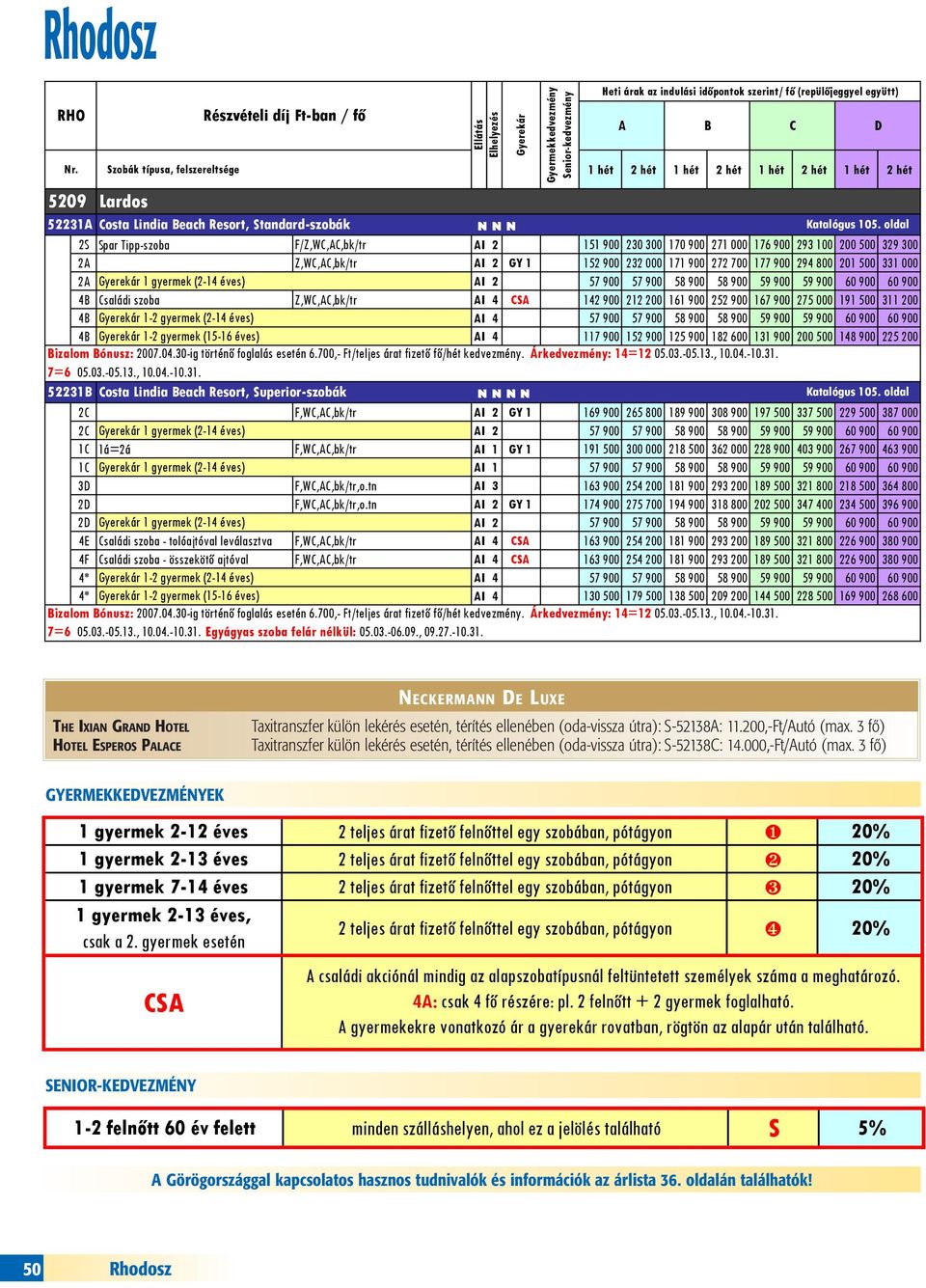 000 2A 1 gyermek (2-14 éves) AI 2 57 900 57 900 58 900 58 900 59 900 59 900 60 900 60 900 4B Családi szoba Z,WC,AC,bk/tr AI 4 CSA 142 900 212 200 161 900 252 900 167 900 275 000 191 500 311 200 4B