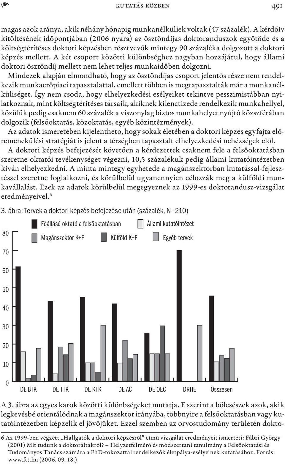 A két csoport közötti különbséghez nagyban hozzájárul, hogy állami doktori ösztöndíj mellett nem lehet teljes munkaidőben dolgozni.