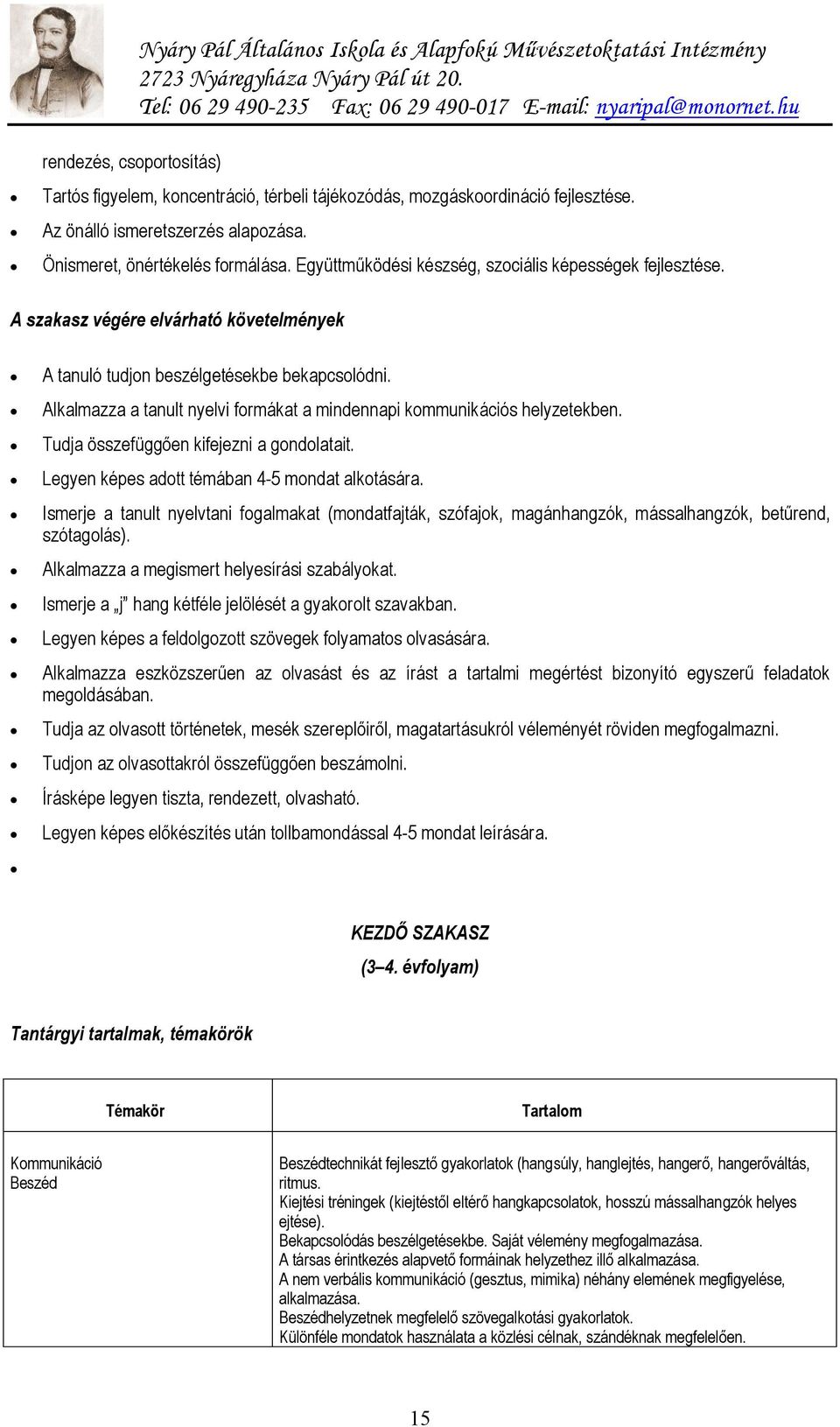 A szakasz végére elvárható követelmények A tanuló tudjon beszélgetésekbe bekapcsolódni. Alkalmazza a tanult nyelvi formákat a mindennapi kommunikációs helyzetekben.