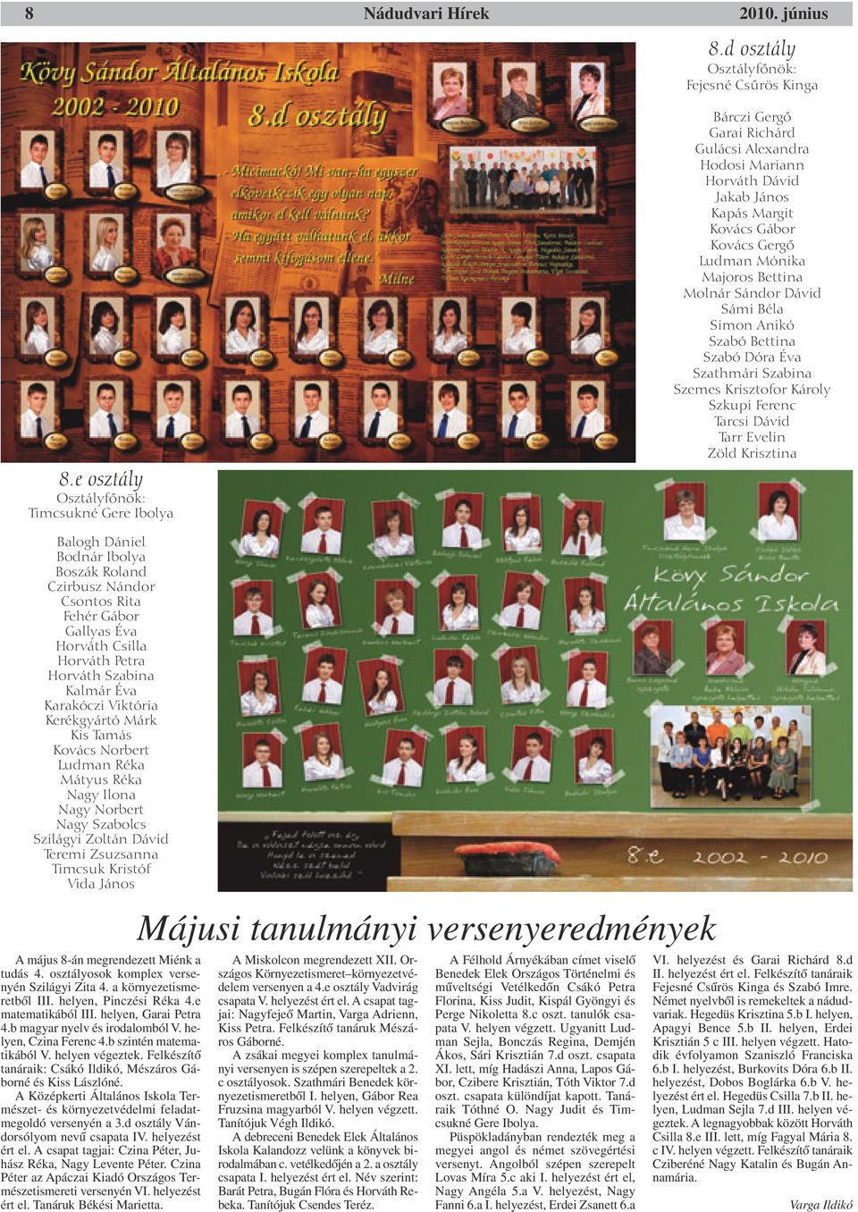 Bettina Molnár Sándor Dávid Sámi Béla Simon Anikó Szabó Bettina Szabó Dóra Éva Szathmári Szabina Szemes Krisztofor Károly Szkupi Ferenc Tarcsi Dávid Tarr Evelin Zöld Krisztina Balogh Dániel Bodnár