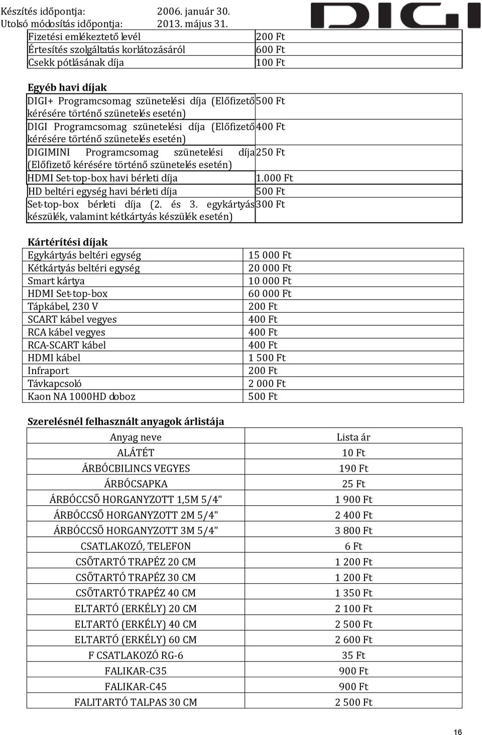 esetén) HDMI Set-top-box havi bérleti díja 1.000 Ft HD beltéri egység havi bérleti díja 500 Ft Set-top-box bérleti díja (2. és 3.