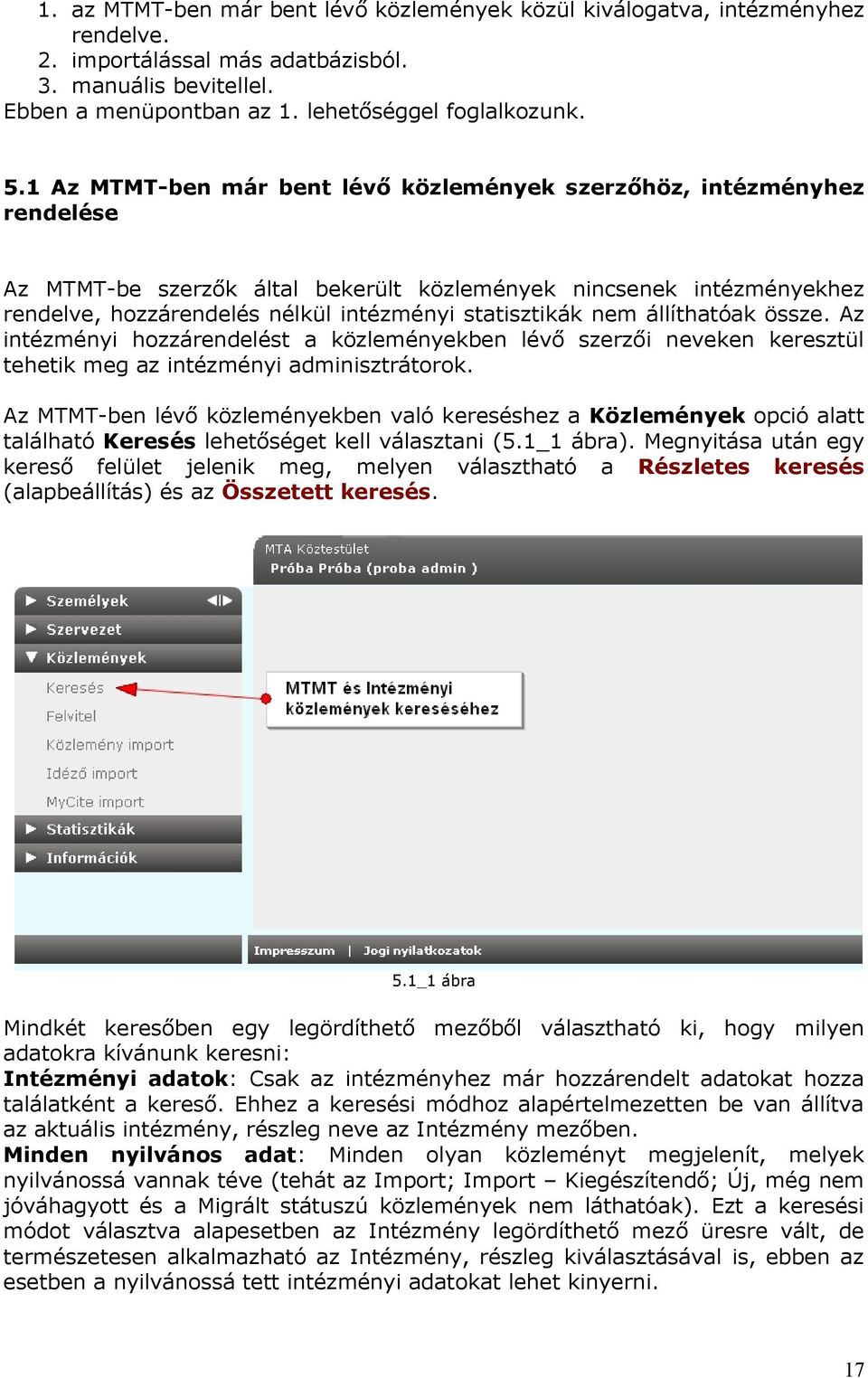 MTMT Intézményi Adminisztrátori felület használati útmutató - PDF Ingyenes  letöltés