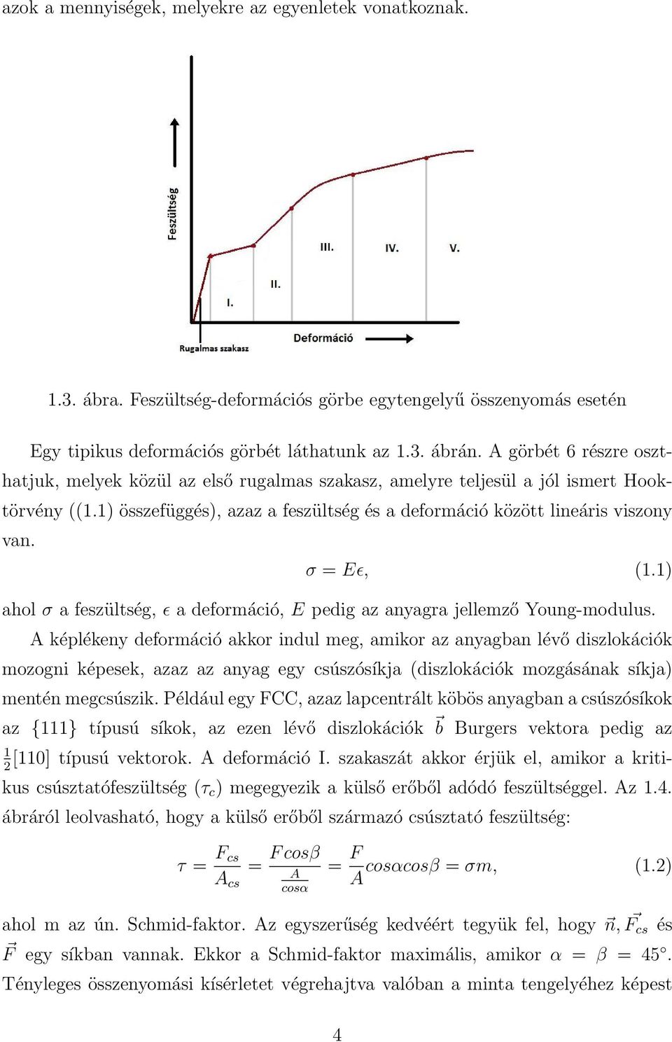 σ = Eɛ, (1.1) ahol σ a feszültség, ɛ a deformáció, E pedig az anyagra jellemző Young-modulus.