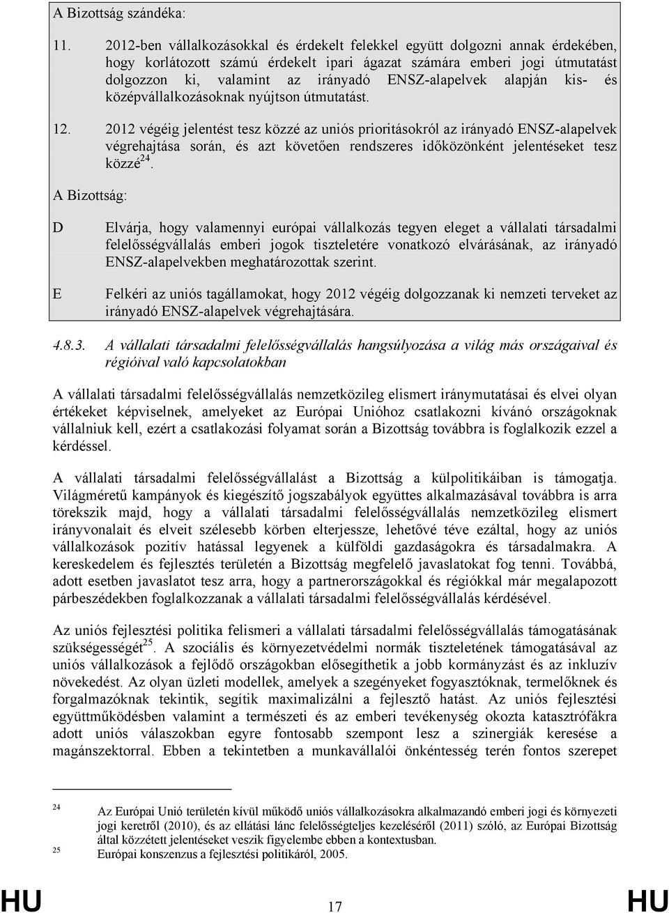 ENSZ-alapelvek alapján kis- és középvállalkozásoknak nyújtson útmutatást. 12.