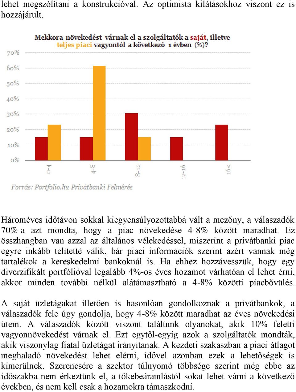 Ez összhangban van azzal az általános vélekedéssel, miszerint a privátbanki piac egyre inkább telítetté válik, bár piaci információk szerint azért vannak még tartalékok a kereskedelmi bankoknál is.