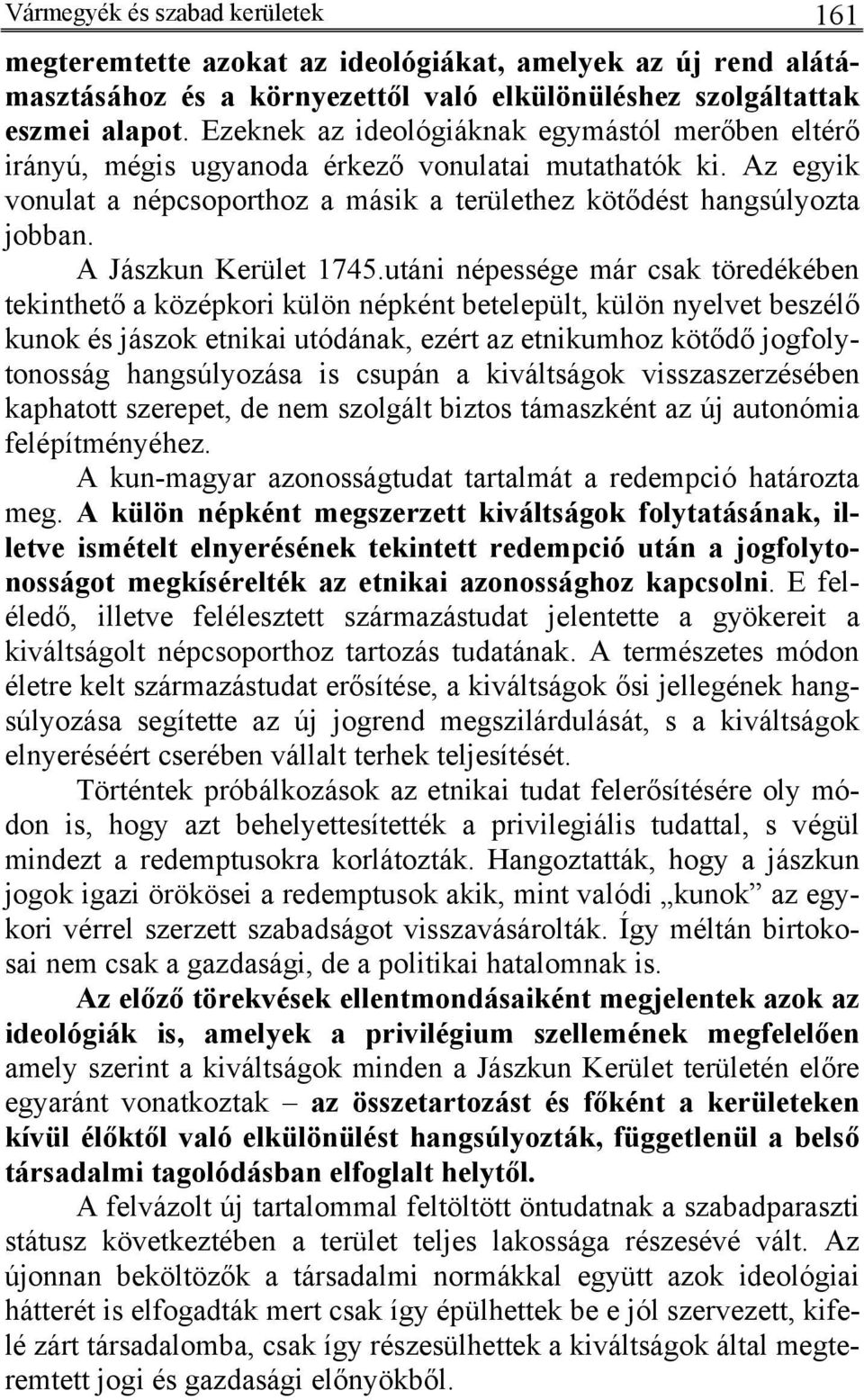 A Jászkun Kerület 1745.