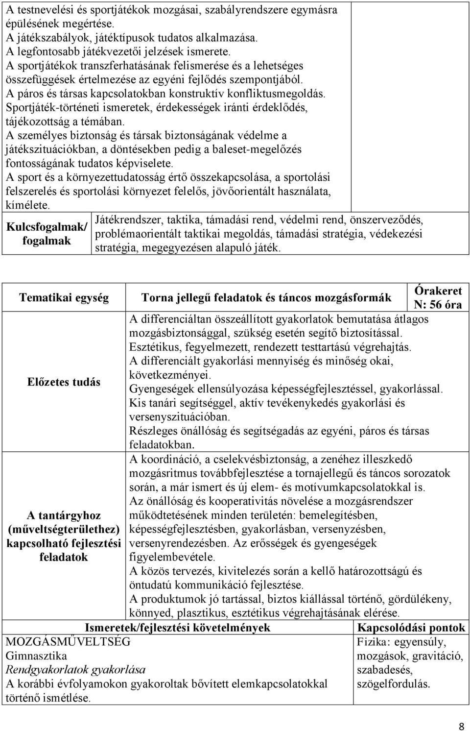 Sportjáték-történeti ismeretek, érdekességek iránti érdeklődés, tájékozottság a témában.